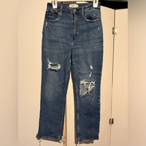 Abercrombie and Fitch ultra high-rise ankle straight curve love Jean